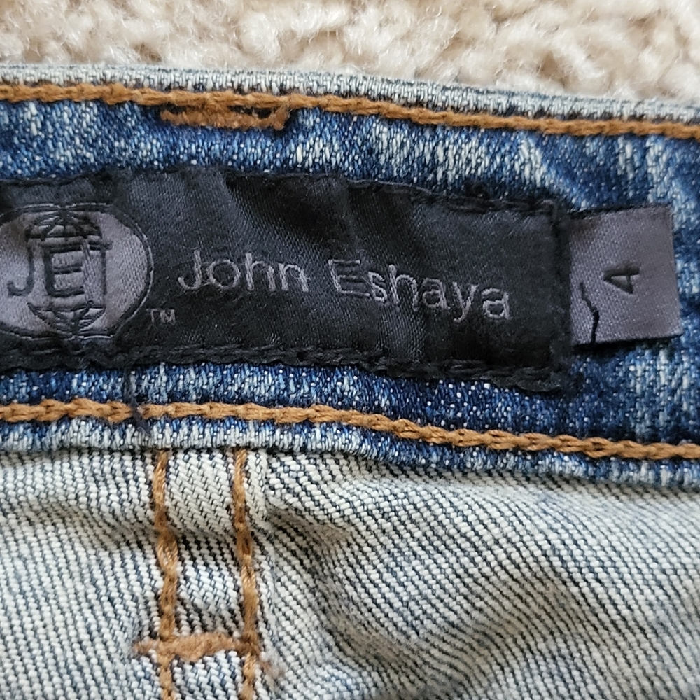 Jet John Eshaya Jeans Military Patch Sz 4 - Picture 6 of 9